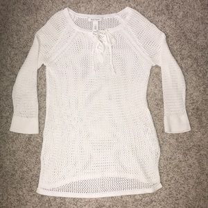 White House Black Market White Knit Sweater